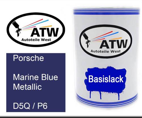 Porsche, Marine Blue Metallic, D5Q / P6: 500ml Lackdose, von ATW Autoteile West.